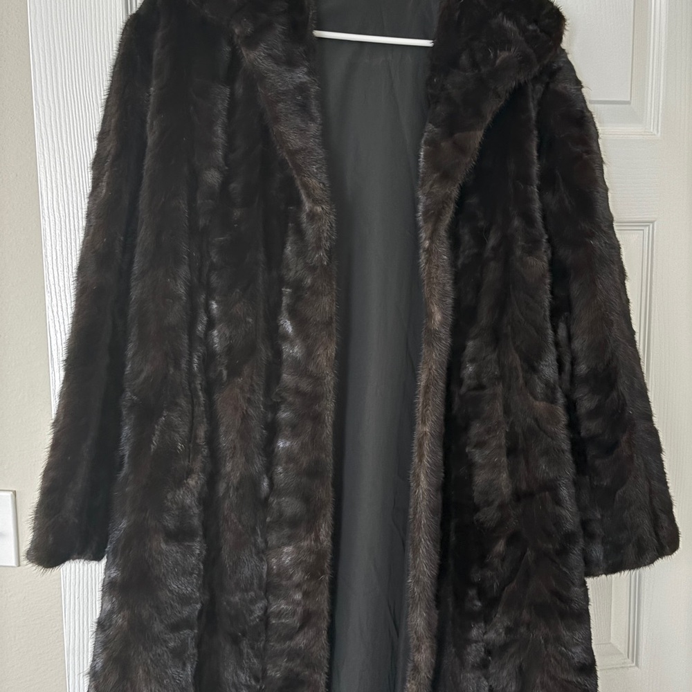 Luxurious Dark Brown Fur Coat